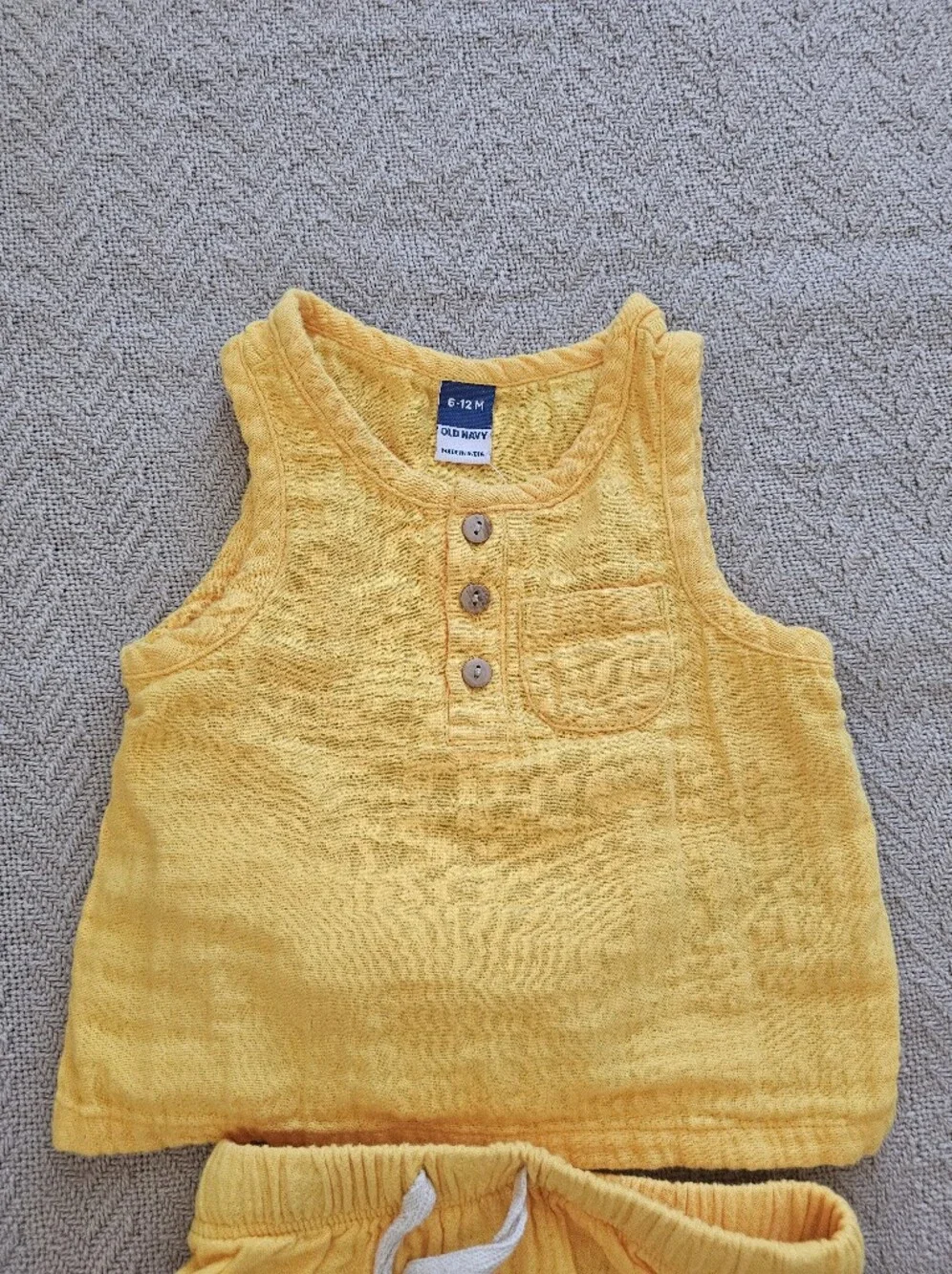 Old Navy Yellow Tank Top & Drawstring Shorts Set